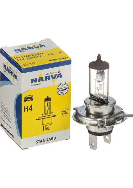 Ampul Halogen 12V H4 60-55W P43T Tırnaklı