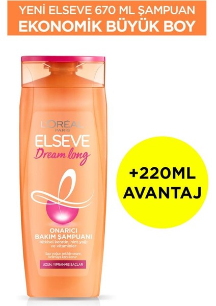 L'Oreal Paris Elseve Dream Long Onarıcı Bakım Şampuanı 670 ml