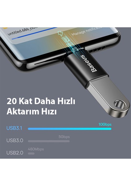 Type-C To USB 3.1 Dönüştürücü Adaptör Mini Otg Ingenuity Series