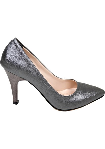 Çanta Platin Kadın Topuklu Stiletto Ayakkabı 360.501