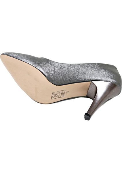 Çanta Platin Kadın Topuklu Stiletto Ayakkabı 360.501