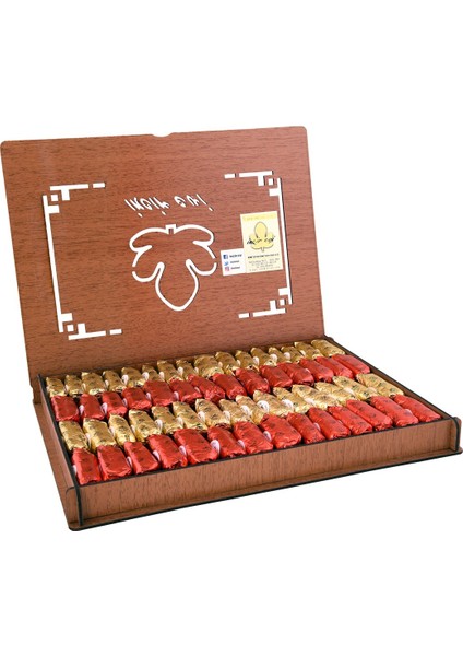 Karışık Çukulat Kuru Incir 1.350 gr Ahşap Kutu