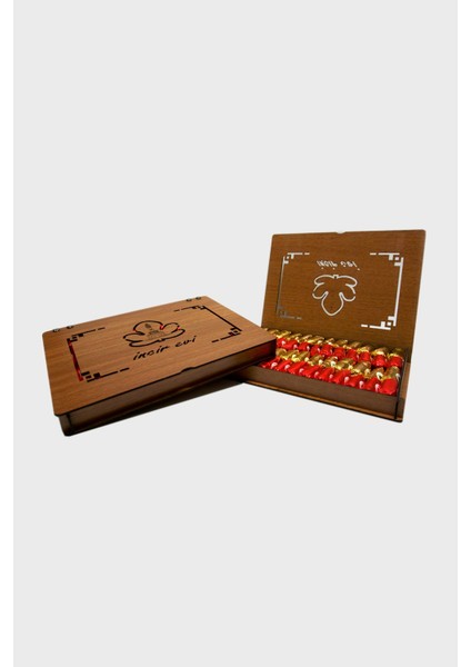 Cevizli Çukulat Kuru Incir 1.350 gr Ahşap Kutu