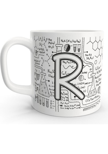 R Harfi Kimya Formül Fen Bilgisi Tasarım Harfli Kupa Bardak