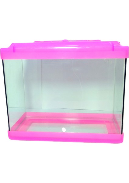 Pembe Renkli Kapaklı Akvaryum 35 cm