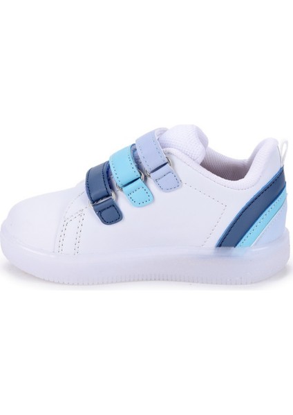 Sun Kız/erkek Çocuk Işıklı Beyaz Mavi Sneaker Bebe Patik Filet Günlük Spor Ayakkabı 220.P21Y.212