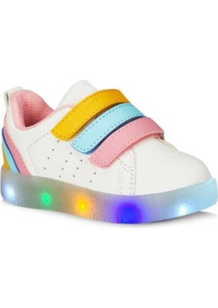 Sun Kız / Erkek Çocuk Işıklı Beyaz Pembe Sneaker Bebe Patik Filet Spor Ayakkabı 220.P21Y.212 indirimleri