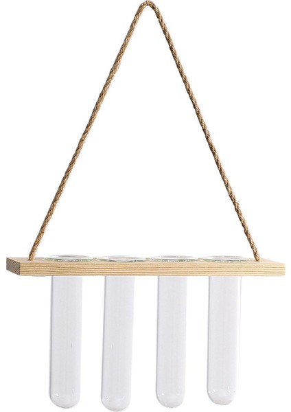 Cam Asılı Ekici Teraryum Bitkiler Ahşap Askı Test Tüp Vazo Koyu Kahverengi(Yurt Dışından)