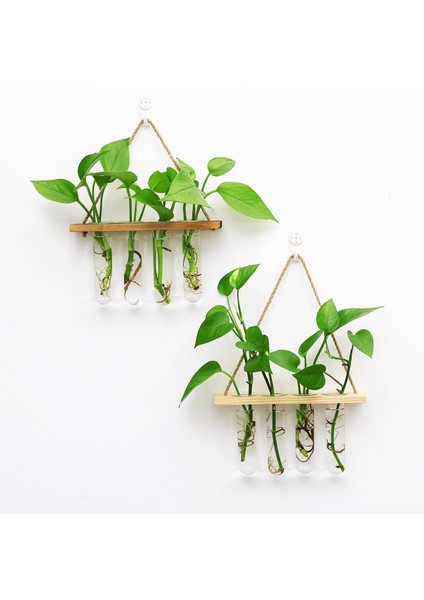 Cam Asılı Ekici Teraryum Bitkiler Ahşap Askı Test Tüp Vazo Koyu Kahverengi(Yurt Dışından) modelleri