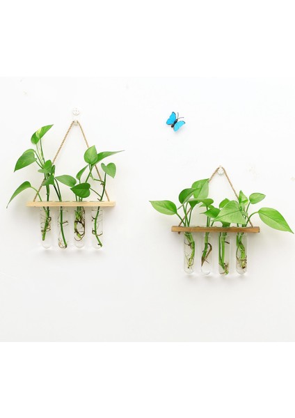 Cam Asılı Ekici Teraryum Bitkiler Ahşap Askı Test Tüp Vazo Koyu Kahverengi(Yurt Dışından) fırsatları