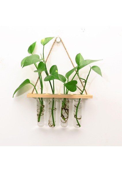 Cam Asılı Ekici Teraryum Bitkiler Ahşap Askı Test Tüp Vazo Koyu Kahverengi(Yurt Dışından) indirimleri