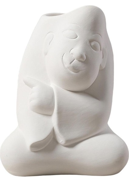 F Fityle Sevimli Modern Kedi Şekli Seramik Çiçek Vazo Ekici Pot Heykel Ev Dekor 9.3X11.8 cm (Yurt Dışından)