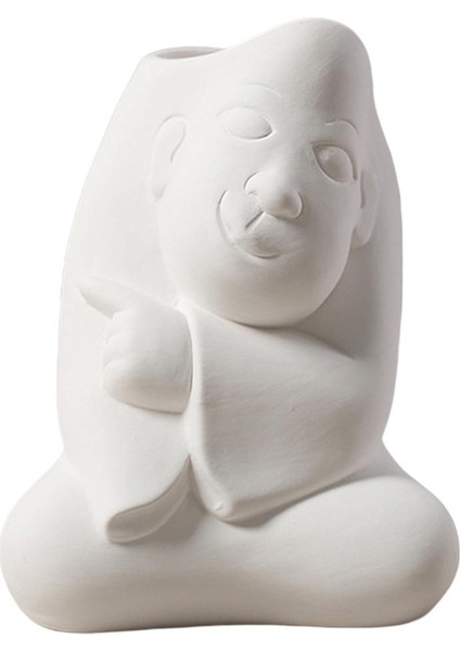 F Fityle Sevimli Modern Kedi Şekli Seramik Çiçek Vazo Ekici Pot Heykel Ev Dekor 9.3X11.8 cm (Yurt Dışından)