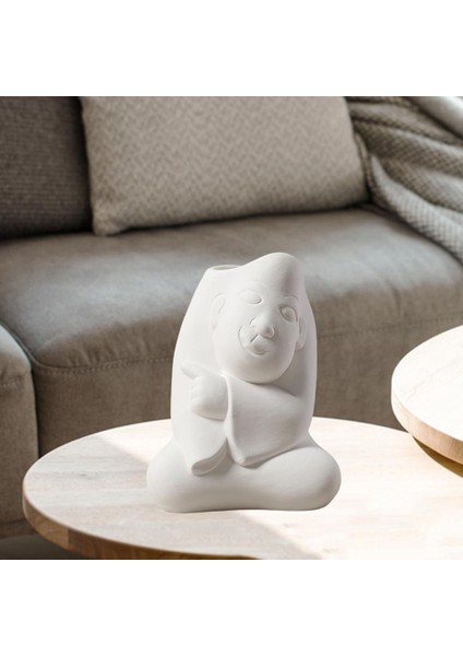 F Fityle Sevimli Modern Kedi Şekli Seramik Çiçek Vazo Ekici Pot Heykel Ev Dekor 9.3X11.8 cm (Yurt Dışından)