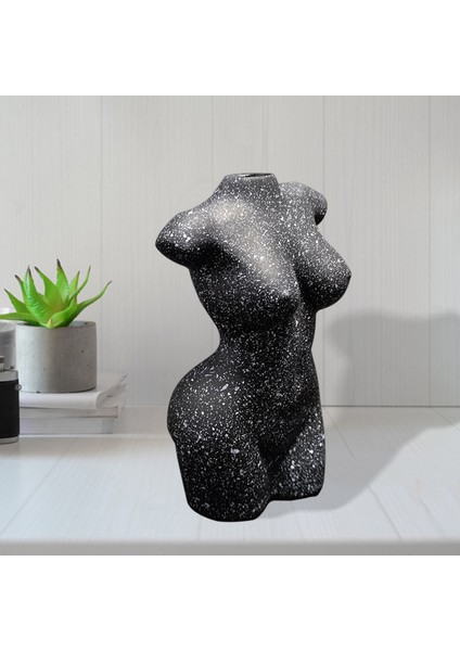 F Fityle Yetenekleri Pot Vücut Çiçek Vazo Tutucu Centerpieces Heykel Ev Dekorasyon Siyah 19X15X30.5 cm (Yurt Dışından)