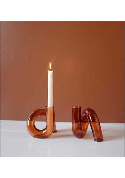 F Fityle Nordic Cam Çiçek Vazo Çiçek Ekran Masa Çiçek Düzenleme Kahverengi (Yurt Dışından) fiyatları