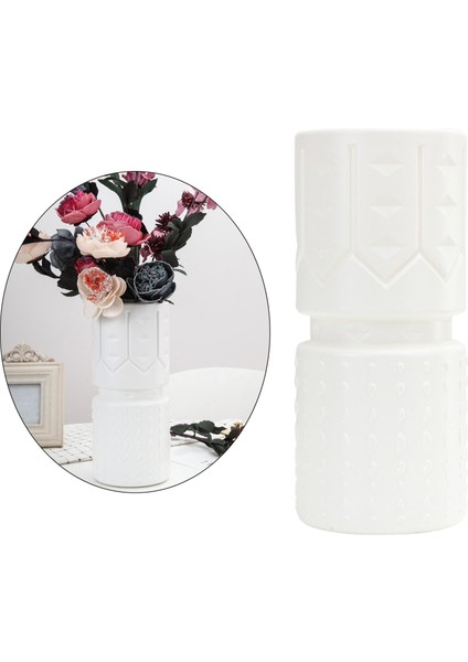 F Fityle Ev Dekorasyonu Plastik Vazo Buketleri Düzenlemek Için Kırılmaz Ev Aksesuarları Sıcak Beyaz (Yurt Dışından) fırsatları