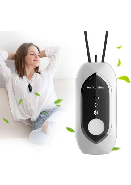 F Fityle Taşınabilir Hava Temizleyici Kişisel Giyilebilir Kolye Negatif Ionizer Temizleyici Beyaz (Yurt Dışından)