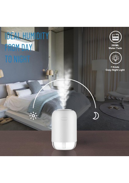 F Fityle Hava Nemlendirici Aroma Uçucu Yağ Difüzör Nano Mist Sisleyici Buharlaştırıcı Beyaz (Yurt Dışından)