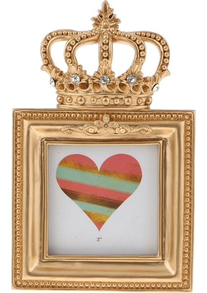 F Fityle Altın Taç Reçine Resim Fotoğraf Çerçevesi Barok Lüks Tarzı Ev Dekor Kare 3 Inç (Yurt Dışından) fiyatları