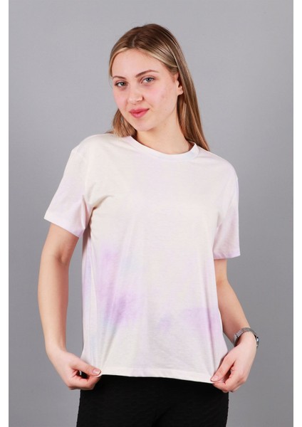 Batik Oversize Pembe Kadın T-Shirt Tişört