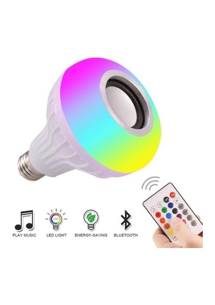 Bluetooth Hoparlör Akıllı Rgb LED Ampul Lamba