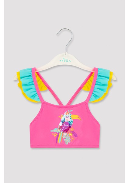 Kız Çocuk Frill Toucan Halter Bikini Takımı