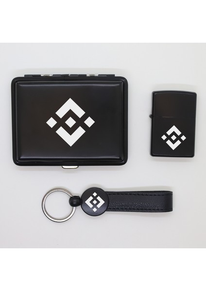 Kişiye Özel Binance Coin (Bnb) Metal Tabaka, Zippo Çakmak ve Anahtarlık Seti