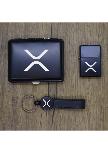 Kişiye Özel Ripple (Xrp) Metal Tabaka, Zippo Çakmak ve Anahtarlık Seti