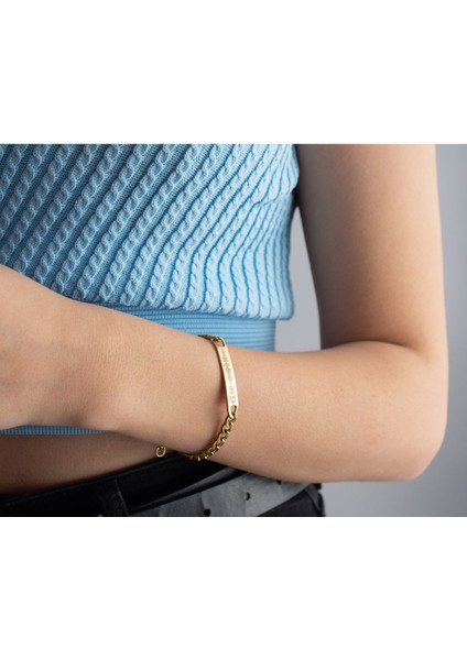 14 Ayar Altın Kaplama Çift Spotify Bileklik