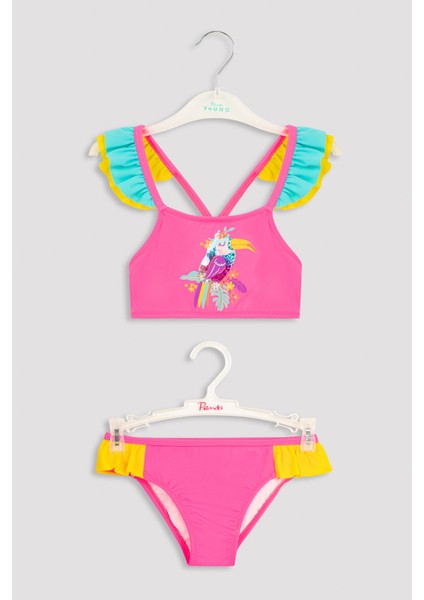 Kız Çocuk Frill Toucan Halter Bikini Takımı
