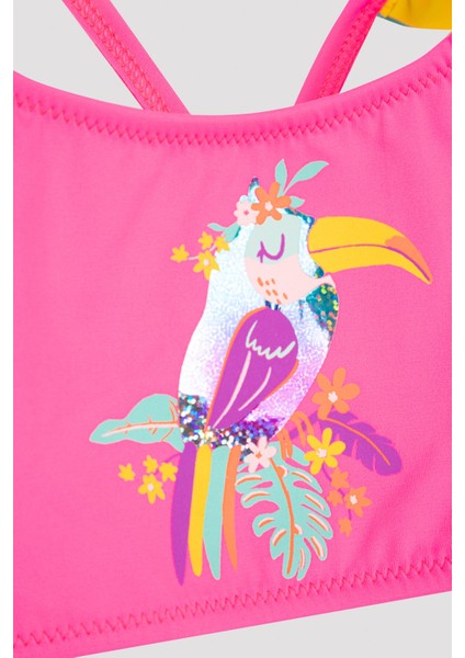Kız Çocuk Frill Toucan Halter Bikini Takımı