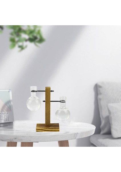 Ahşap Standı Cam Bitki Teraryum Konteyner Hidroponik Pot Vazo Masa Dekor 10X7.5X19CM (Yurt Dışından) modelleri