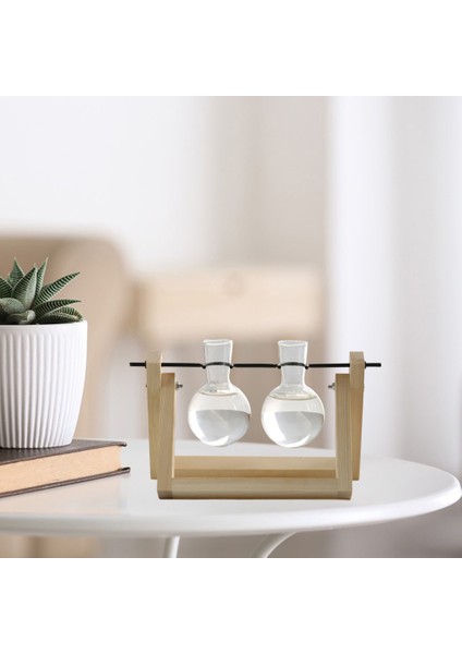 Ahşap Standı Cam Tesisi Teraryum Konteyner Hidroponik Pot Vazo Masa Dekoru 14X22 cm (Yurt Dışından) fırsatları
