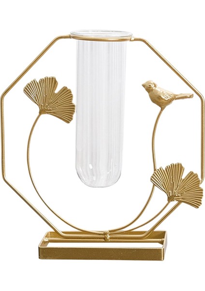 Demir Çiçek Vazo Kurutulmuş Çiçek Hidroponik Bitkiler Ekici Pot Düğün Dekor Altıgen (Yurt Dışından)