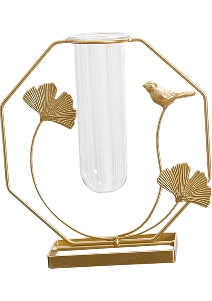 Demir Çiçek Vazo Kurutulmuş Çiçek Hidroponik Bitkiler Ekici Pot Düğün Dekor Altıgen (Yurt Dışından) fırsatları