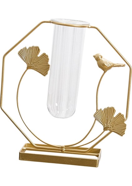 Demir Çiçek Vazo Kurutulmuş Çiçek Hidroponik Bitkiler Ekici Pot Düğün Dekor Altıgen (Yurt Dışından) indirimleri