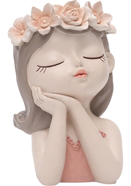 Sevimli Kız Etli Tencere Kaktüs Bitki Vazo Drenaj Delik Ofis Dekor ile 17.5X17.5X27 cm (Yurt Dışından) fiyatları