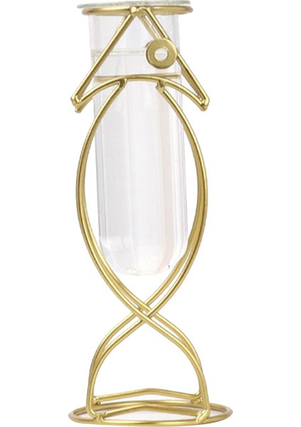 Nordic Altınfish Cam Çiçek Vazo Masa Kurutulmuş Bitki Raf Ev Dekor Için Standı Altın Hydroponic Çiçek Vazo - 22X8.5 cm (Yurt Dışından)