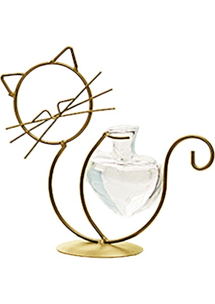 Hidroponik Bitki Vazolar Kedi Şekilli Modern Bonsai Dekor Masaüstü Ekici Hediyeler Altın Oturma (Yurt Dışından)