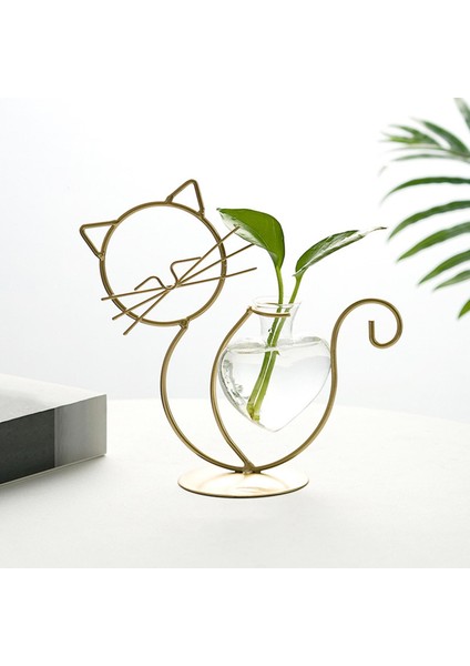 Hidroponik Bitki Vazolar Kedi Şekilli Modern Bonsai Dekor Masaüstü Ekici Hediyeler Altın Oturma (Yurt Dışından) fiyatları