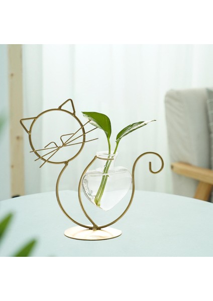 Hidroponik Bitki Vazolar Kedi Şekilli Modern Bonsai Dekor Masaüstü Ekici Hediyeler Altın Oturma (Yurt Dışından) modelleri