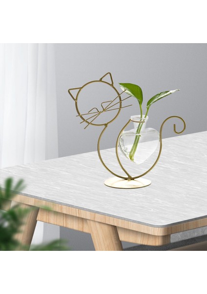 Hidroponik Bitki Vazolar Kedi Şekilli Modern Bonsai Dekor Masaüstü Ekici Hediyeler Altın Oturma (Yurt Dışından) indirimleri