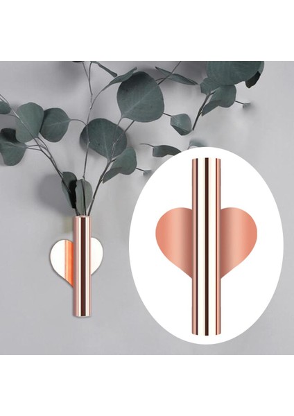 Ev Duvar Asılı Bitki Çiçek Vazo Tüp Oturma Odası Ekici Tutucu Dıy Gül Altın Kalp (Yurt Dışından) fırsatları