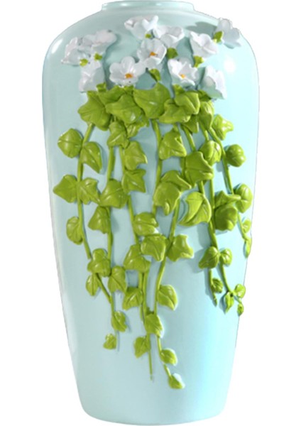 Chic Reçine Kuru Çiçek Vazo Dekor 3D El Yapımı Ofis Dekor Bitki Pot Doku 11X19CM (Yurt Dışından)