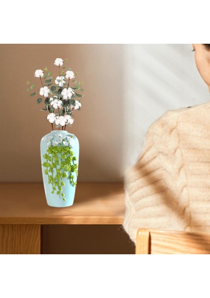Chic Reçine Kuru Çiçek Vazo Dekor 3D El Yapımı Ofis Dekor Bitki Pot Doku 11X19CM (Yurt Dışından)