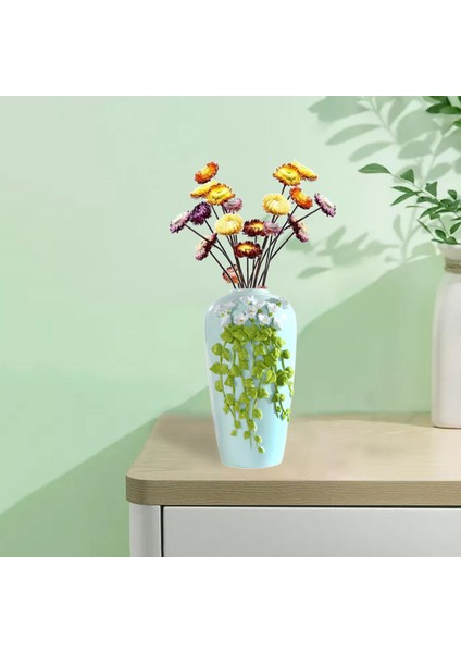 Chic Reçine Kuru Çiçek Vazo Dekor 3D El Yapımı Ofis Dekor Bitki Pot Doku 11X19CM (Yurt Dışından)