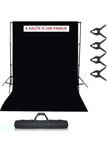 Fon Standı Greenbox Black Screen-Siyah Fon Perde (2X3M