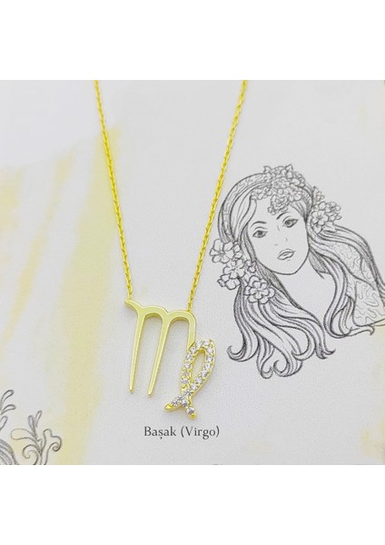 Gümüş Başak Burç Kolye 925 Ayar