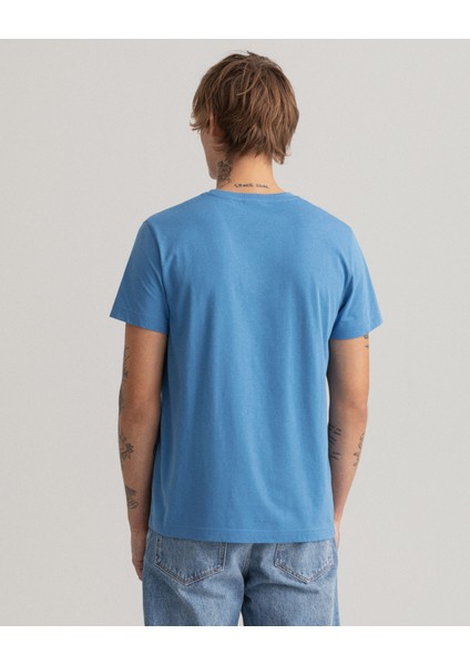 Erkek Mavi Relaxed Fit T-Shirt 234100.471